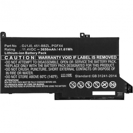 CoreParts - Laptop battery - Lithium Ion - 3650 mAh - 41.6 Wh - black - for Dell Latitude 7280, 7480 - 0