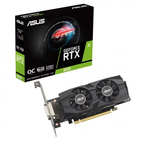 ASUS GeForce RTX 3050 LP BRK 6GB - OC Edition - graphics card - GF RTX 3050 - 6 GB GDDR6 - PCIe 4.0 - DVI, HDMI, DisplayPort - 1