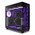 NZXT H series H6 Flow RGB - Mid tower - ATX - windowed side panel (tempered glass) - no power supply - matte black - USB/Audio
