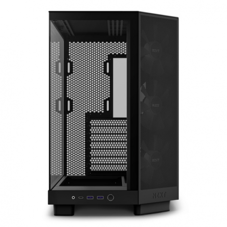 NZXT H series H6 Flow RGB - Mid tower - ATX - windowed side panel (tempered glass) - no power supply - matte black - USB/Audio - 5