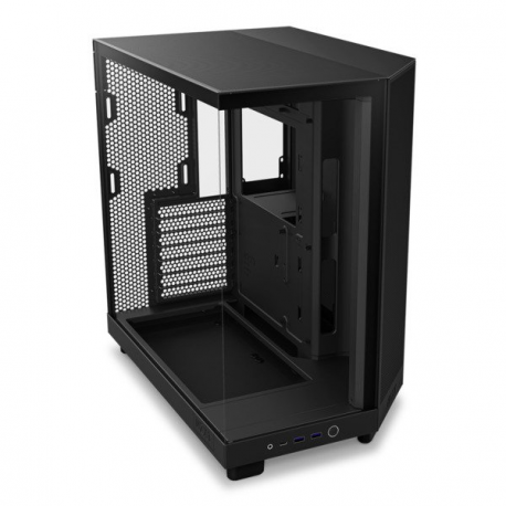 NZXT H series H6 Flow RGB - Mid tower - ATX - windowed side panel (tempered glass) - no power supply - matte black - USB/Audio - 8