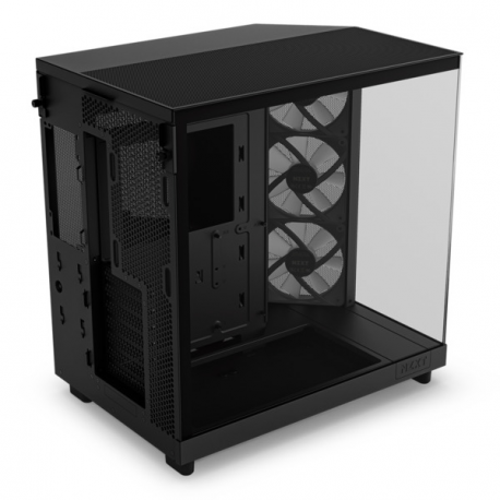 NZXT H series H6 Flow RGB - Mid tower - ATX - windowed side panel (tempered glass) - no power supply - matte black - USB/Audio - 9