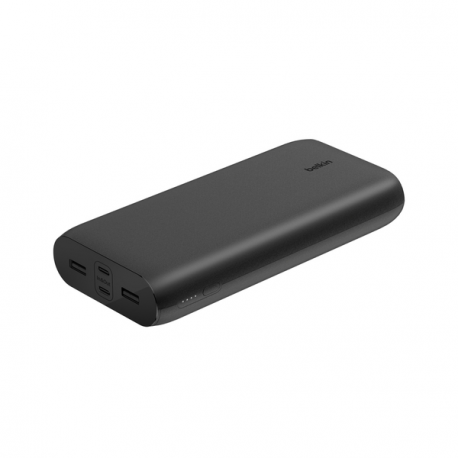 Belkin BoostCharge - Power bank - 26000 mAh - 32 Watt - Fast Charge, PD - 4 output connectors (USB, 24 pin USB-C) - on cable: USB-C - 9