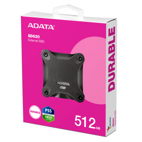 ADATA SD620 - SSD - 512 GB - external (portable) - USB 3.2 Gen 2 - black - 5