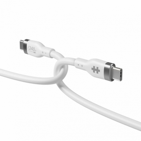 HyperJuice - USB cable - 24 pin USB-C (M) to 24 pin USB-C (M) - USB 2.0 - 2 m - extended power range (EPR), USB Power Delivery (240W) - white - 2