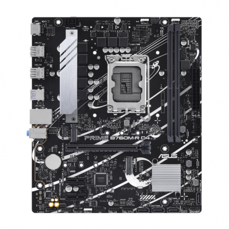 ASUS PRO B760M-R D4 - Motherboard - micro ATX - LGA1700 Socket - B760 Chipset - USB 3.2 Gen 1 - 2.5 Gigabit LAN - onboard graphics (CPU required) - HD Audio (8-channel) - 0