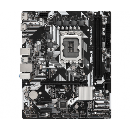 ASRock B760M-H / M.2 - Motherboard - micro ATX - LGA1700 Socket - B760 Chipset - USB 3.2 Gen 1, USB-C 3.2 Gen 1 - Gigabit LAN - onboard graphics (CPU required) - HD Audio (8-channel) - 0