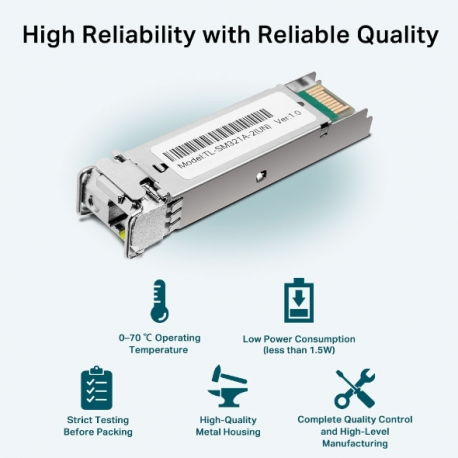 TP-Link TL-SM321A-2 V1 - SFP (mini-GBIC) transceiver module - 1GbE - 1000Base-BX - LC / UPC single-mode - up to 2 km - 1310 (RX) / 1550 (TX) nm - 6