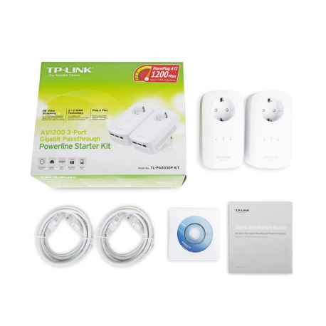 TP-Link TL-PA8030P KIT - Starter Kit - powerline adapter 1GbE, HomePlug AV (HPAV), HomePlug AV (HPAV) 2.0 - wall-pluggable - 6