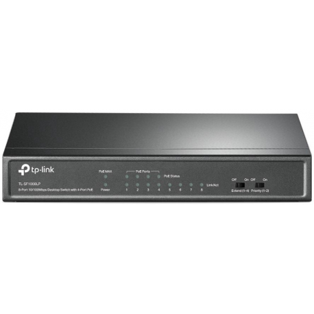 TP-Link TL-SF1008LP - V1 - switch - unmanaged - 8 x 10 / 100 (4 PoE) - desktop, wall-mountable - PoE (41 W) - 0