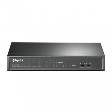 TP-Link TL-SF1008LP - V1 - switch - unmanaged - 8 x 10 / 100 (4 PoE) - desktop, wall-mountable - PoE (41 W) - 1