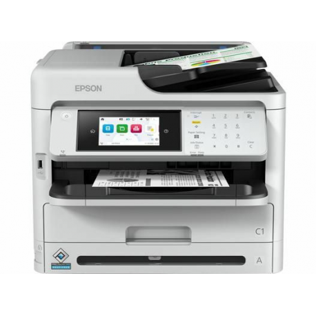 Epson WorkForce Pro WF-M5899DWF - Multifunction printer - B / W - ink-jet - 216 x 297 mm (original) - A4 / Legal (media) - up to 25 ppm (printing) - 330 sheets - 33.6 Kbps - USB 2.0, Gigabit LAN, Wi-Fi(ac) - 0