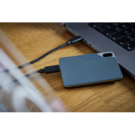 Intenso TX100 - SSD - 1 TB - external (portable) - USB 3.2 Gen 1x1 (USB-C connector) - grey-blue - 7