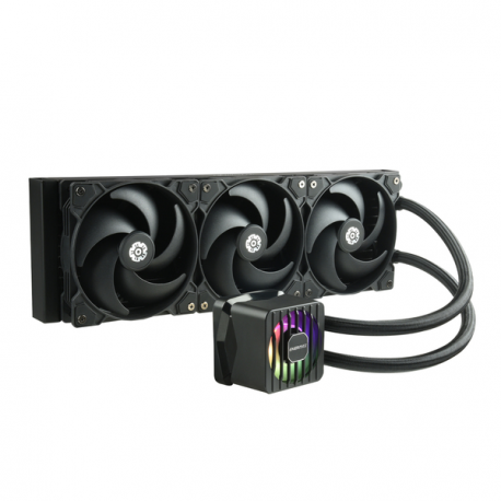 Enermax LIQMAXFLO SR ELC-LMF360-SF - Processor liquid cooling system - ARGB  - Radiator Size:  360 mm - (for: LGA1366, LGA2011, LGA2011-3 (Square ILM), AM4, LGA2066, LGA1200, LGA1700, AM5, LGA115x Socket) - copper - 120 mm - 5