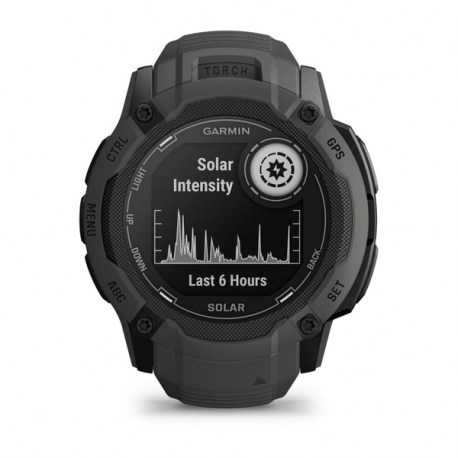 Garmin Instinct 2X Solar - 50 mm - fiber-reinforced polymer - Yes smart watch with band - wrist size: 145-228 mm - monochrome - 64 MB - Bluetooth, ANT+ - 67 g - graphite - 12