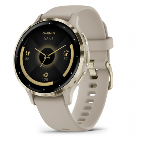 Garmin Venu 3S - 41 mm - french grey - smart watch with band - silicone - wrist size: 110-175 mm - display 1.2" - 8 GB - Bluetooth, Wi-Fi, ANT+ - 40 g - 0