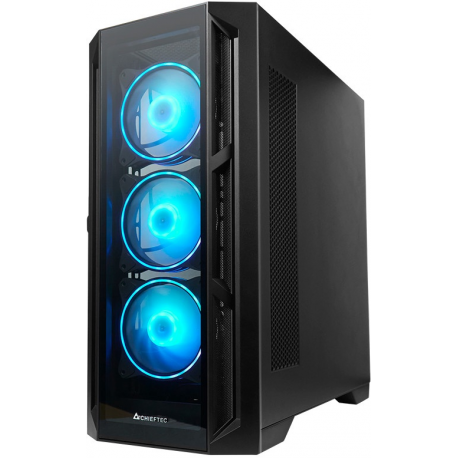 Chieftec Gamer Series APEX - Tower - ATX - windowed side panel (tempered glass) - no power supply (ATX) - black - USB / Audio - 2