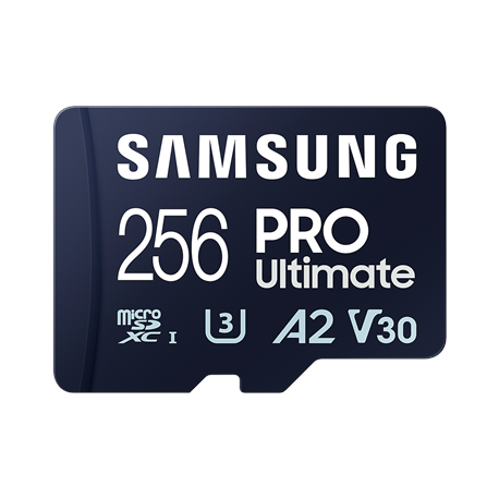 Samsung PRO Ultimate MB-MY256SB - Flash memory card - 256 GB - A2  /  Video Class V30  /  UHS-I U3 - microSDXC UHS-I - blue - 0