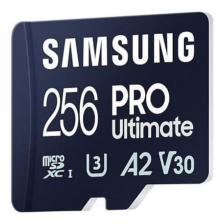 Samsung PRO Ultimate MB-MY256SB - Flash memory card - 256 GB - A2  /  Video Class V30  /  UHS-I U3 - microSDXC UHS-I - blue - 1