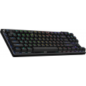 Logitech G PRO X TKL - Keyboard - tenkeyless - backlit - Bluetooth, LIGHTSPEED - QWERTY - German - key switch: Tactile - black