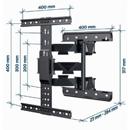 Gembird - Mounting kit (wall mount) - for LCD TV - full motion - steel - screen size: 32"-65" - 1
