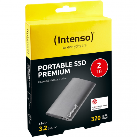 Intenso PREMIUM - SSD - 2 TB - external (portable) - 1.8" - USB 3.2 Gen 1x1 - anthracite - 6