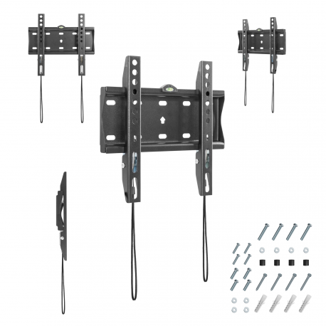 Gembird WM-42F-01 - Mounting kit (wall mount) - for TV - fixed - steel - fine texture black - screen size: 23"-42" - 1
