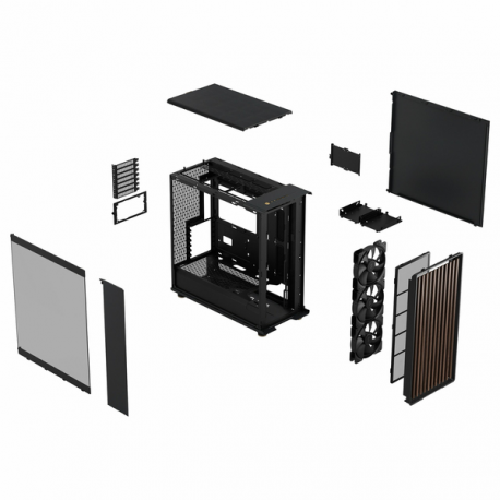 Fractal Design North XL - Tower - extended ATX - windowed side panel (tempered glass) - no power supply (ATX) - charcoal black - USB / Audio / Mic - 14
