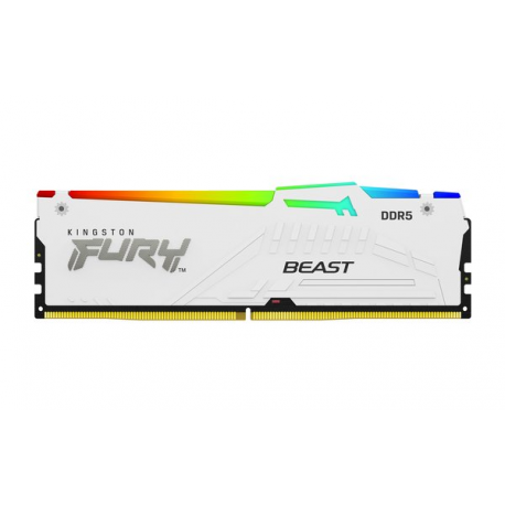 Kingston FURY Beast RGB - DDR5 - kit - 32 GB: 2 x 16 GB - DIMM 288-pin - 6000 MHz / PC5-48000 - CL30 - 1.4 V - unbuffered - on-die ECC - white - 16