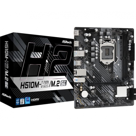 ASRock H510M-H2 / M.2 SE - Motherboard - micro ATX - LGA1200 Socket - H510 Chipset - USB 3.2 Gen 1 - Gigabit LAN - onboard graphics (CPU required) - HD Audio (8-channel) - 9