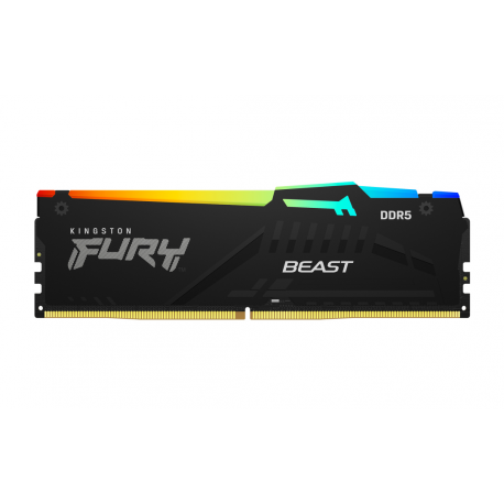 Kingston FURY Beast RGB - DDR5 - module - 8 GB - DIMM 288-pin - 6000 MHz  /  PC5-48000 - CL30 - 1.4 V - unbuffered - on-die ECC - black - 1