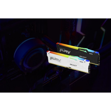 Kingston FURY Beast RGB - DDR5 - kit - 32 GB: 2 x 16 GB - DIMM 288-pin - 6000 MHz  /  PC5-48000 - CL30 - 1.4 V - unbuffered - on-die ECC - black - 11