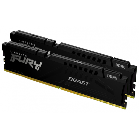 Kingston FURY Beast - DDR5 - kit - 16 GB: 2 x 8 GB - DIMM 288-pin - 6000 MHz  /  PC5-48000 - CL30 - 1.4 V - unbuffered - on-die ECC - black - 0