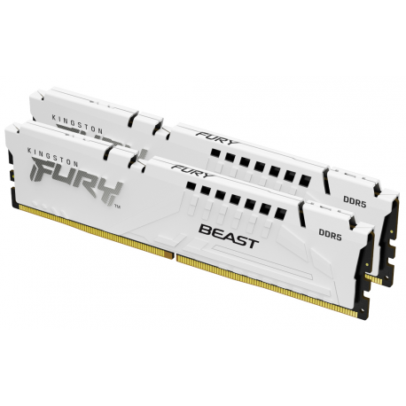 Kingston FURY Beast - DDR5 - kit - 64 GB: 2 x 32 GB - DIMM 288-pin - 6000 MHz / PC5-48000 - CL30 - 1.4 V - unbuffered - on-die ECC - white - 0