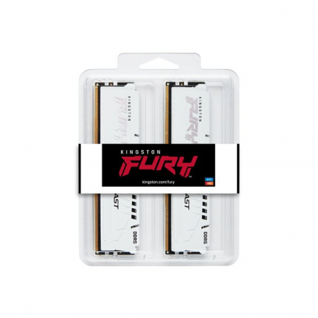 Kingston FURY Beast - DDR5 - kit - 32 GB: 2 x 16 GB - DIMM 288-pin - 6000 MHz / PC5-48000 - CL30 - 1.4 V - unbuffered - on-die ECC - white - 8