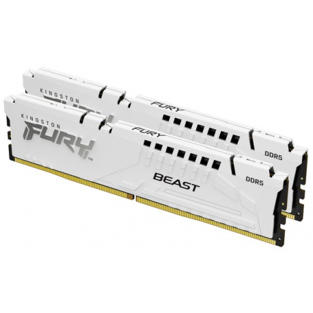 Kingston FURY Beast - DDR5 - kit - 32 GB: 2 x 16 GB - DIMM 288-pin - 6000 MHz / PC5-48000 - CL30 - 1.4 V - unbuffered - on-die ECC - white - 24