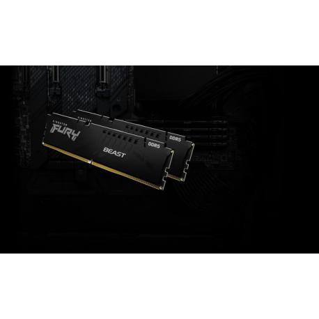 Kingston FURY Beast - DDR5 - module - 16 GB - DIMM 288-pin - 6400 MHz  /  PC5-51200 - CL32 - 1.4 V - unbuffered - on-die ECC - black - 10