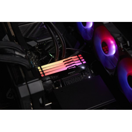 Kingston FURY Beast RGB - DDR5 - module - 16 GB - DIMM 288-pin - 6400 MHz  /  PC5-51200 - CL32 - 1.4 V - unbuffered - on-die ECC - black - 7