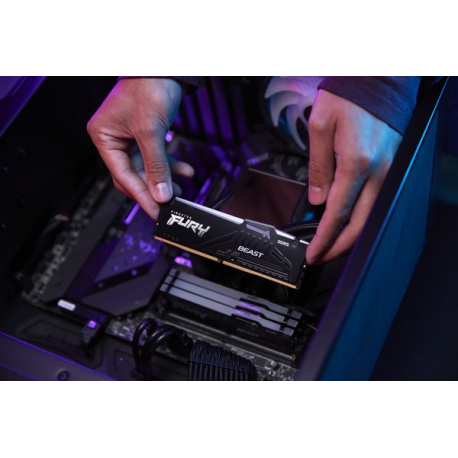 Kingston FURY Beast RGB - DDR5 - module - 16 GB - DIMM 288-pin - 6400 MHz  /  PC5-51200 - CL32 - 1.4 V - unbuffered - on-die ECC - black - 10