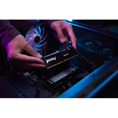 Kingston FURY Beast RGB - DDR5 - module - 16 GB - DIMM 288-pin - 6400 MHz  /  PC5-51200 - CL32 - 1.4 V - unbuffered - on-die ECC - black - 20