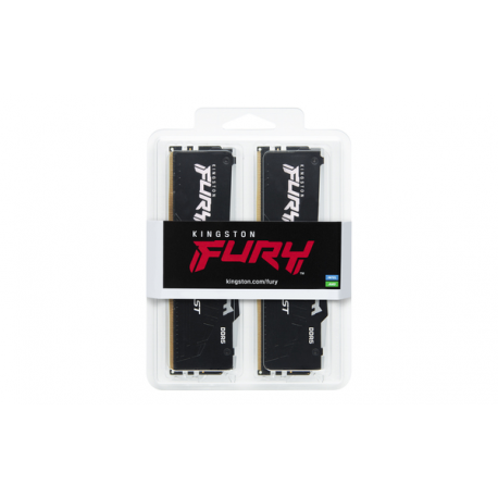 Kingston FURY Beast RGB - DDR5 - kit - 64 GB: 2 x 32 GB - DIMM 288-pin - 6400 MHz / PC5-51200 - CL32 - 1.4 V - unbuffered - on-die ECC - black - 14