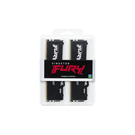 Kingston FURY Beast RGB - DDR5 - kit - 32 GB: 2 x 16 GB - DIMM 288-pin - 6400 MHz / PC5-51200 - CL32 - 1.4 V - unbuffered - on-die ECC - black - 11