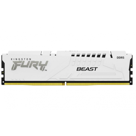 Kingston FURY Beast - DDR5 - module - 16 GB - DIMM 288-pin - 6400 MHz  /  PC5-51200 - CL32 - 1.4 V - unbuffered - on-die ECC - white - 12