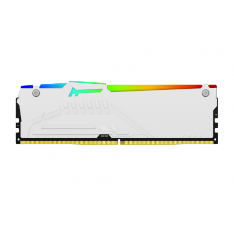 Kingston FURY Beast RGB - DDR5 - module - 16 GB - DIMM 288-pin - 6400 MHz  /  PC5-51200 - CL32 - 1.4 V - unbuffered - on-die ECC - white - 2