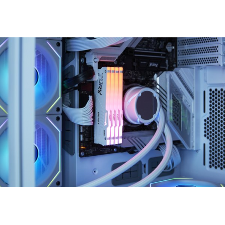 Kingston FURY Beast RGB - DDR5 - module - 16 GB - DIMM 288-pin - 6400 MHz  /  PC5-51200 - CL32 - 1.4 V - unbuffered - on-die ECC - white - 13