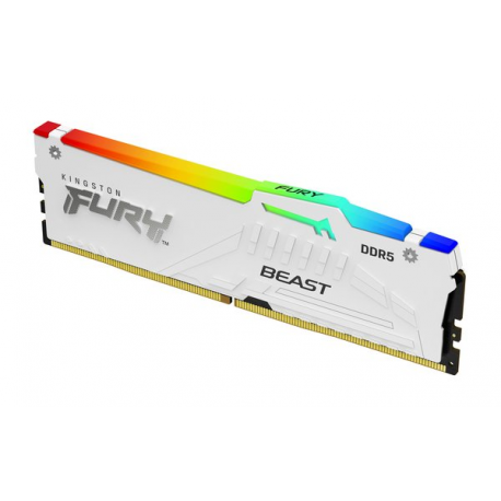 Kingston FURY Beast RGB - DDR4 - kit - 64 GB: 2 x 32 GB - DIMM 288-pin - 6400 MHz  /  PC5-51200 - CL32 - 1.4 V - unbuffered - on-die ECC - white - 9