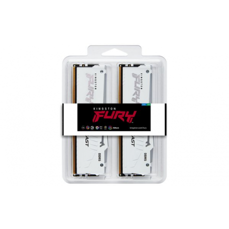 Kingston FURY Beast RGB - DDR4 - kit - 64 GB: 2 x 32 GB - DIMM 288-pin - 6400 MHz  /  PC5-51200 - CL32 - 1.4 V - unbuffered - on-die ECC - white - 14