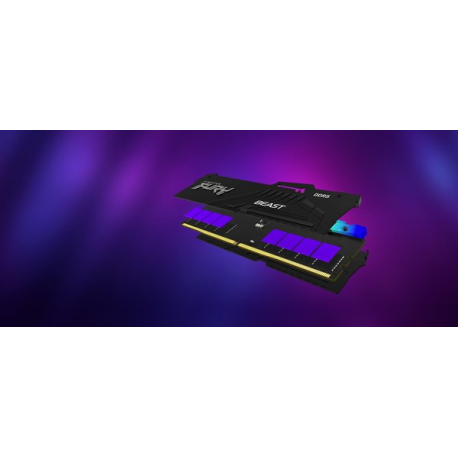 Kingston FURY Beast RGB - DDR5 - kit - 32 GB: 2 x 16 GB - DIMM 288-pin - 6800 MHz  /  PC5-54400 - CL34 - 1.4 V - unbuffered - on-die ECC - black - 12