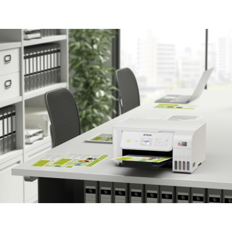 Epson EcoTank ET-2876 - Multifunction printer - colour - ink-jet - ITS - A4 (media) - up to 10 ppm (printing) - 100 sheets - USB, Wi-Fi - white - 8