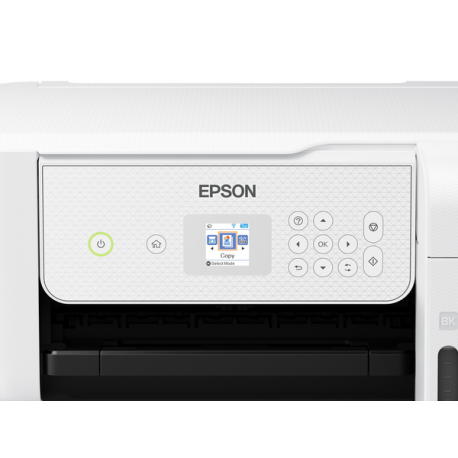 Epson EcoTank ET-2876 - Multifunction printer - colour - ink-jet - ITS - A4 (media) - up to 10 ppm (printing) - 100 sheets - USB, Wi-Fi - white - 12